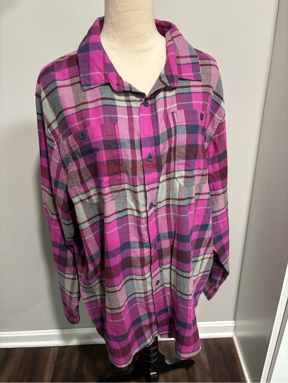 Alpine Design Women's Pink Plaid Button-Up Shirt
